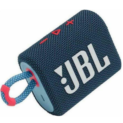 JBL Go 3 Waterproof Bluetooth Speaker 4.2W with Battery Life up to 5 hours Blue/Pink